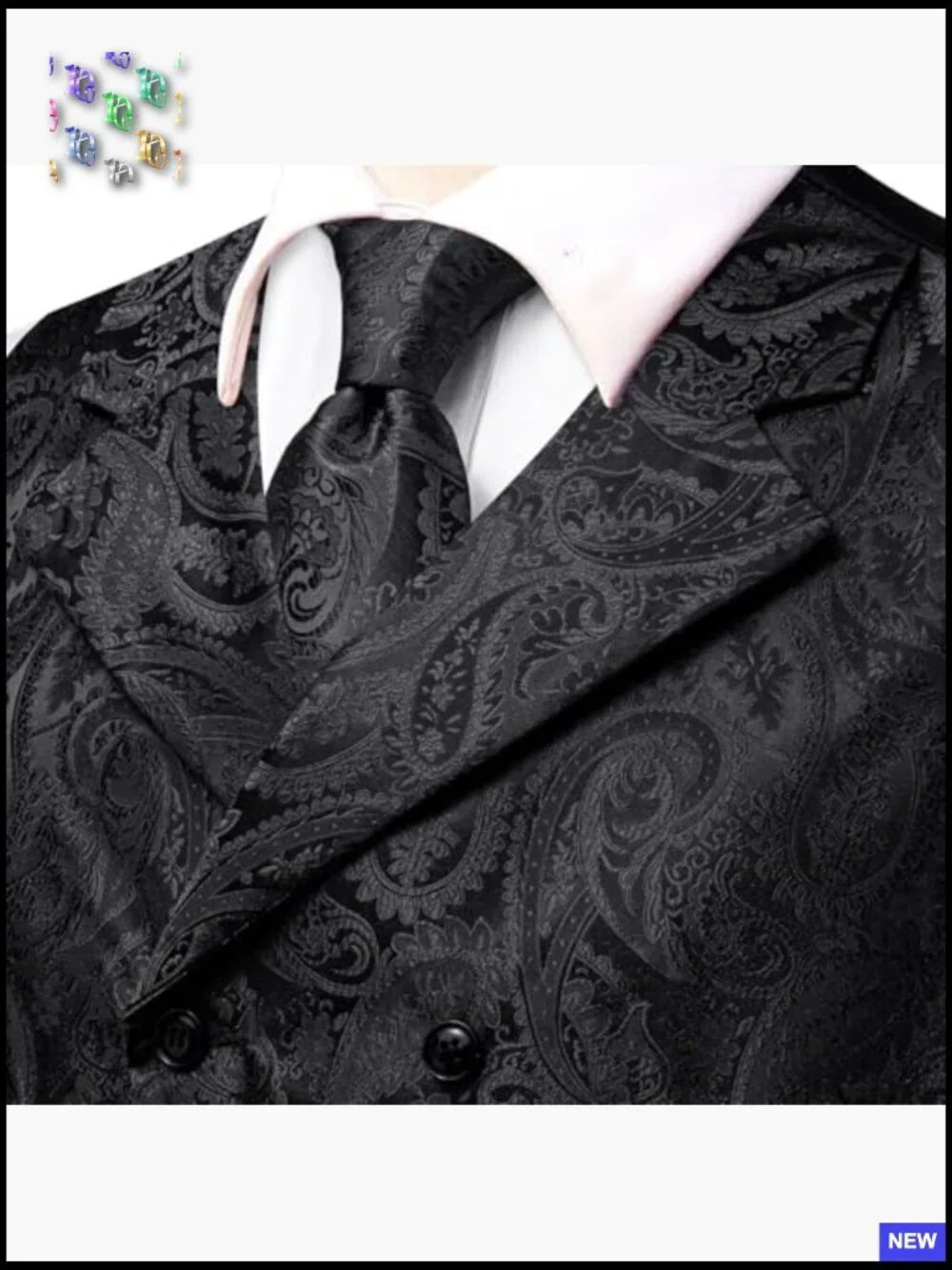 Silk Victorian Vest Set Steampunk Vintage Double Breasted Waistcoat Slim Fit